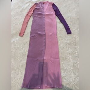 STAUD Multi-Tone Lavender and Pink Sweater Dress, L